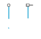 Nozzle discharges tangentially and produces a dot-shaped spray pattern on the target surface.